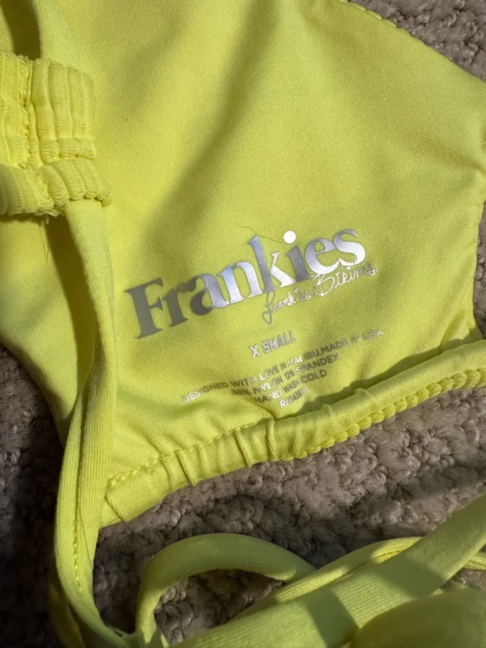 Frankie’s Bikinis Willa ribbed bikini set neon yellow